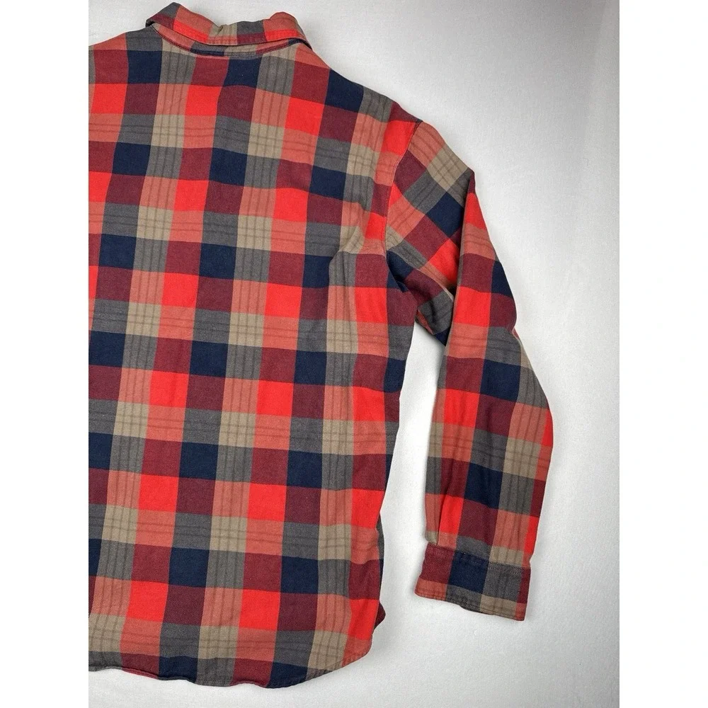 Nike 6.0 Plaid Flannel Button Up Shirt Red Navy Skateboarding Size XL